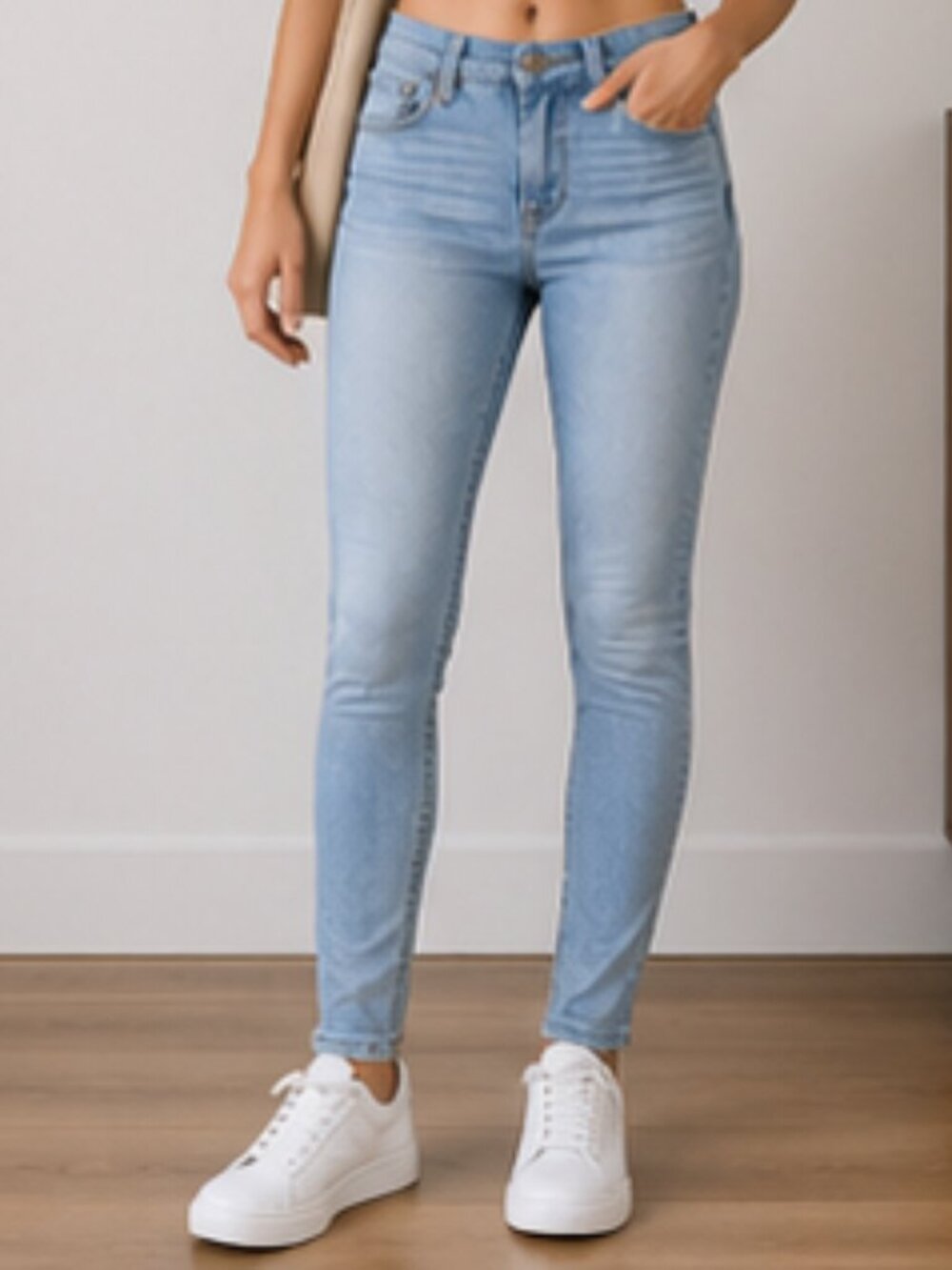 Express Light Wash Skinny Jeans Mid Rise Stretch Classic Fit